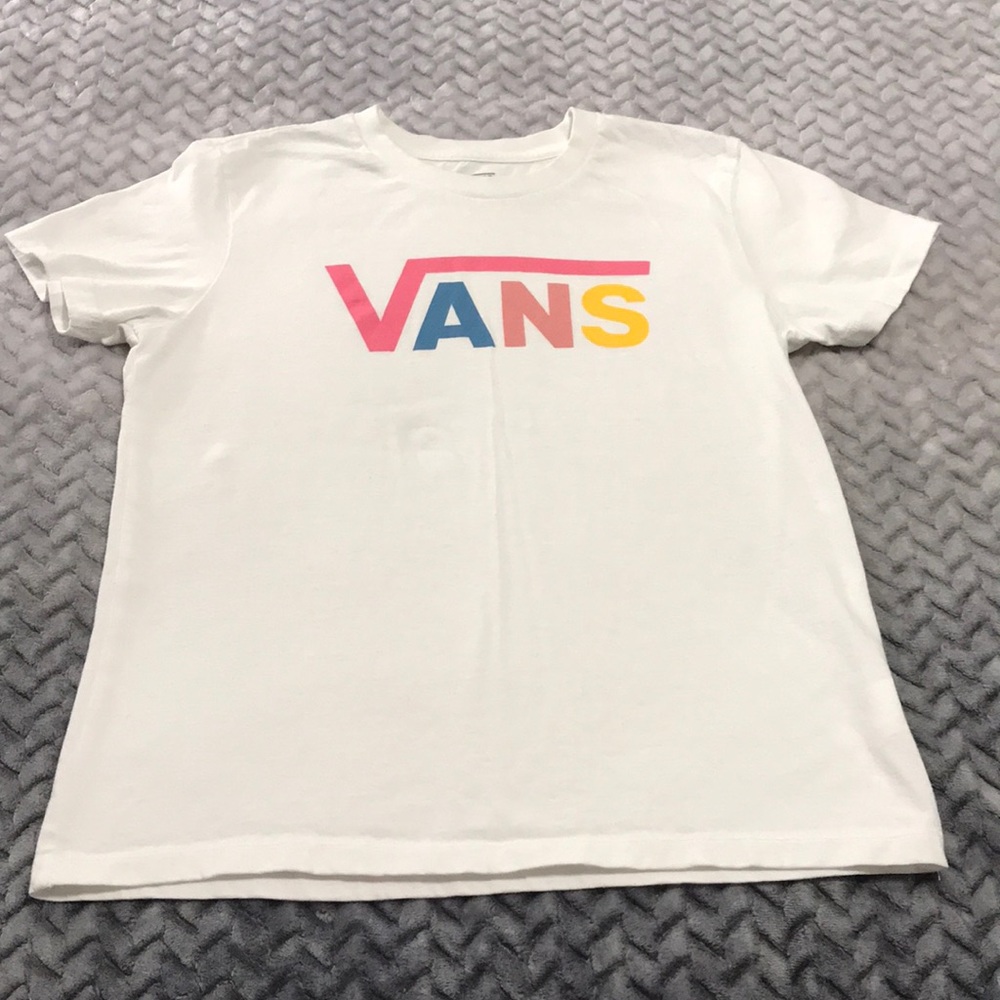 Vans Mens short sleeve tee, size medium, Colour white with Coloured word…